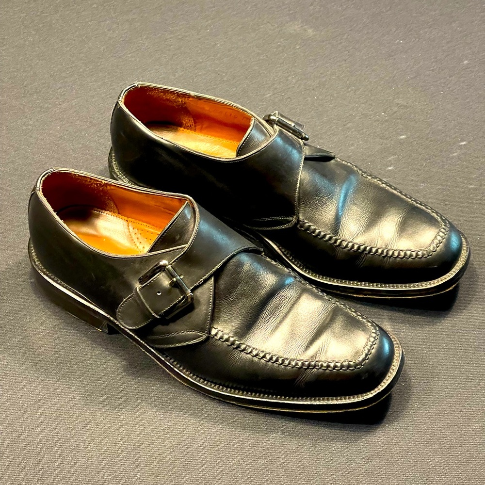 COLE HAAN Single Monk strap black leather men’s size 10.5